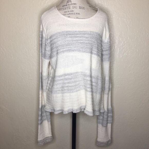 Calvin Klein Gray Long Sleeve Striped Sweater Size XXL - Picture 1 of 5
